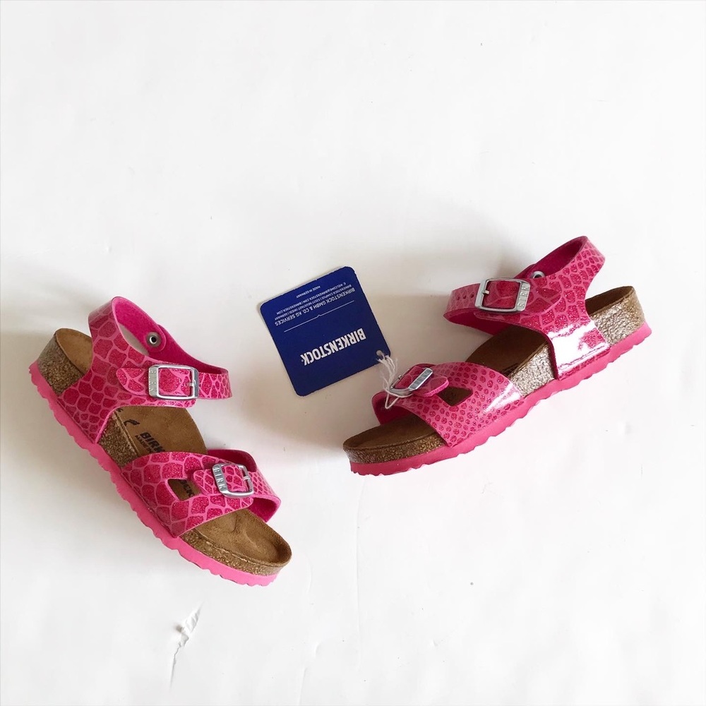 Birkenstock NWT pink glitter rio sandal size 26(8)